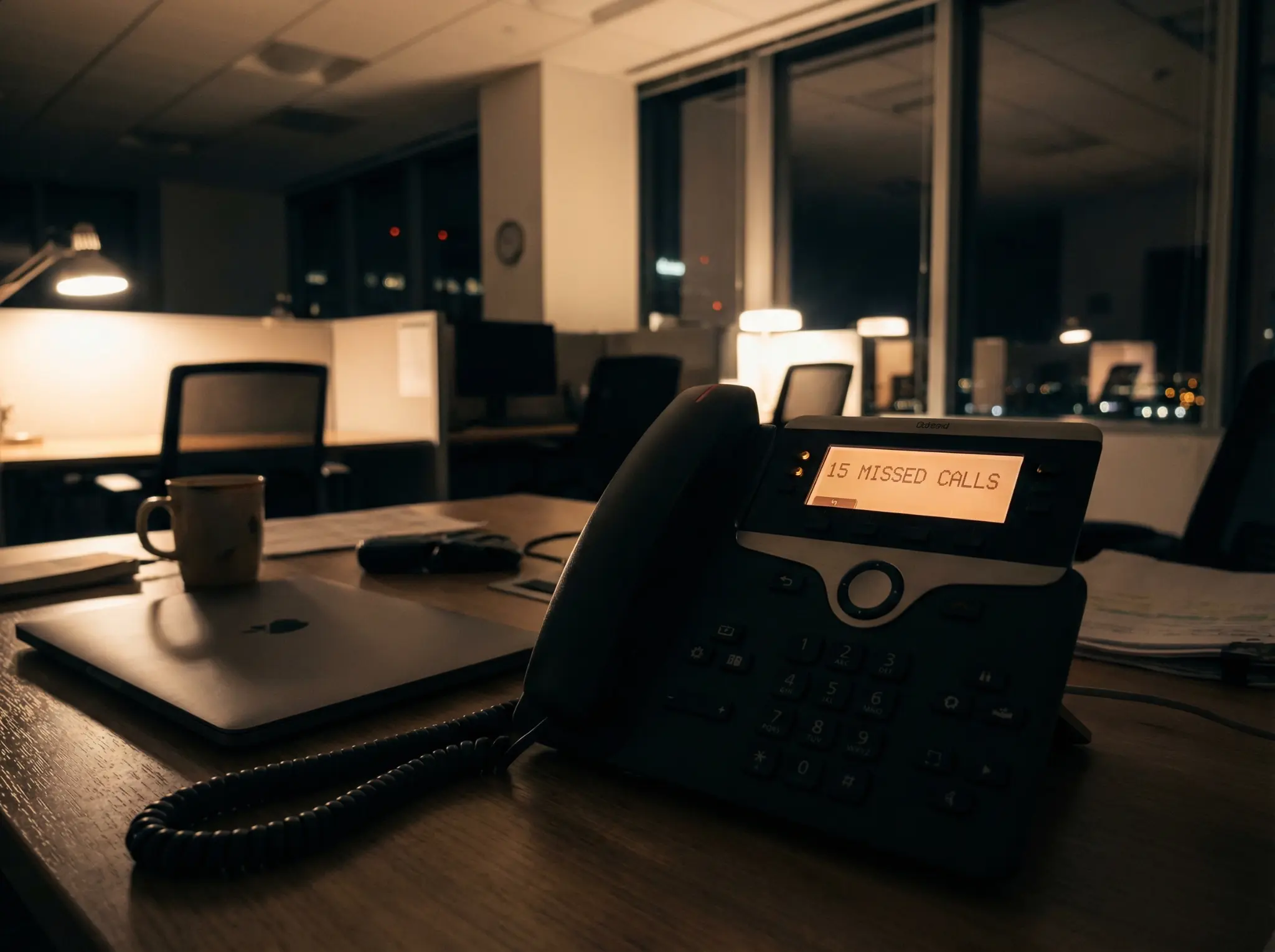 15 missed calls on office phone
